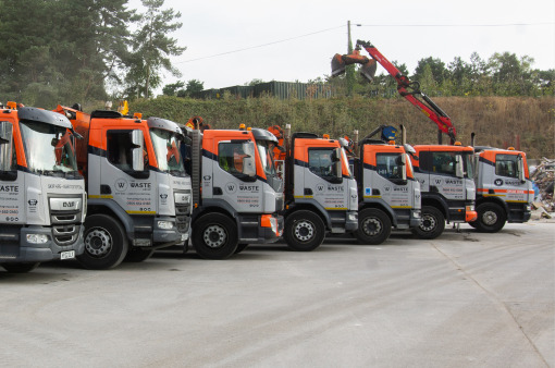 waste group's grab lorries parked