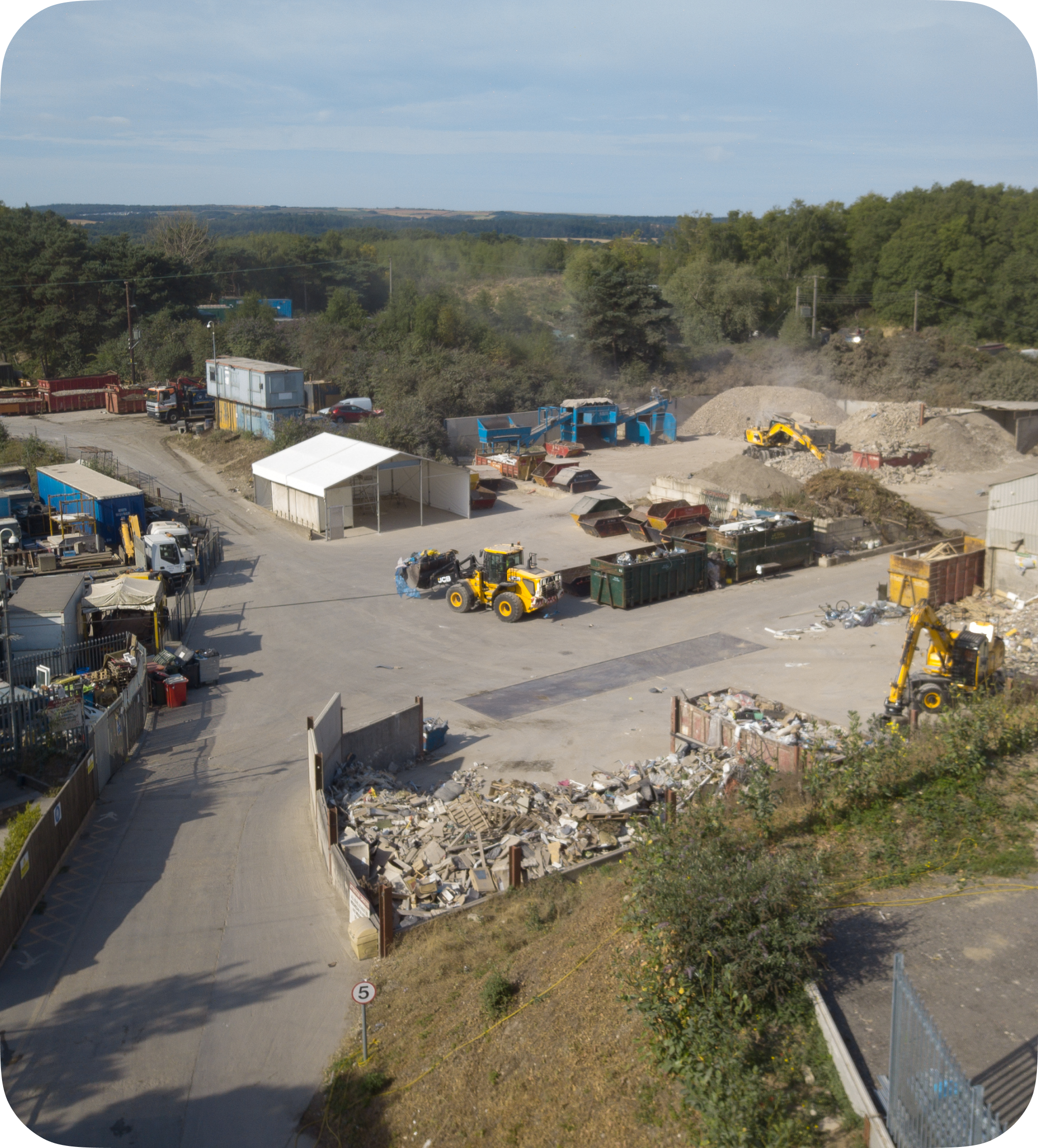 aerial photo of waste group's tipping facility