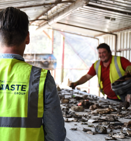 waste group workers separating waste