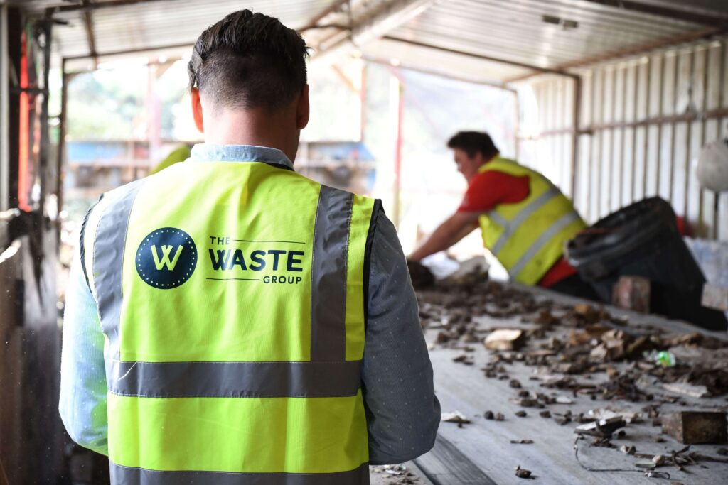 waste group workers sorting waste