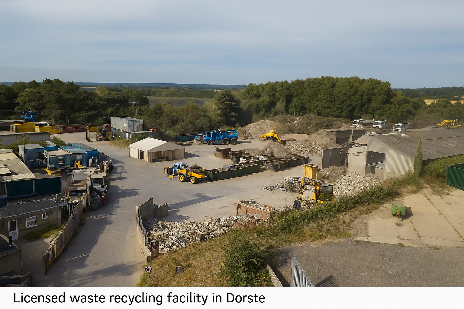 Licensed waste recycling facility in Dorset separating skip waste for recycling