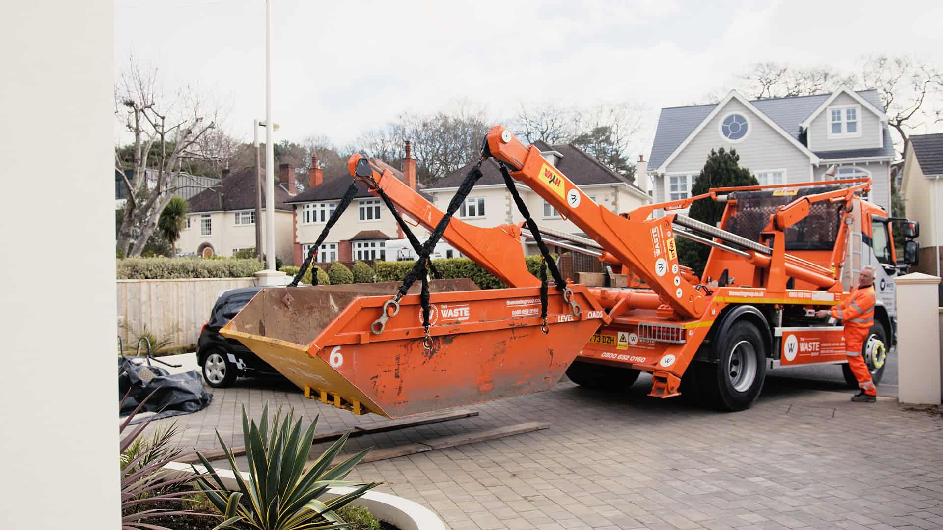 Skip being delivered in Poole